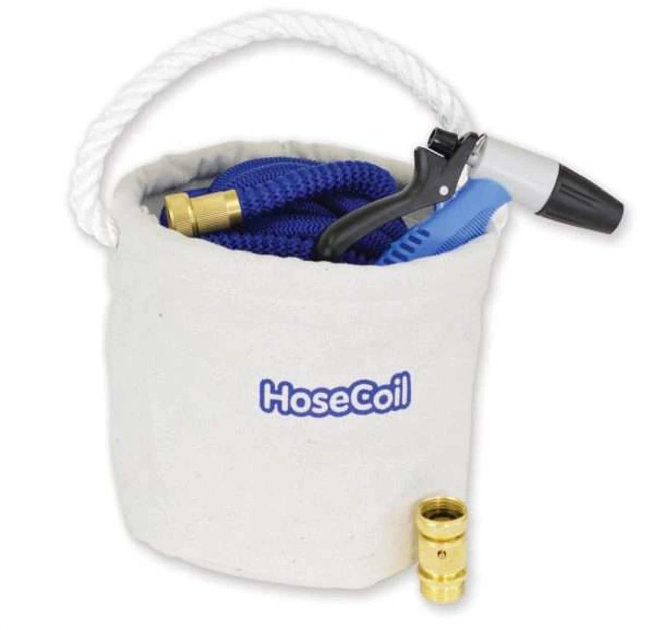 HoseCoil Canvas Bucket Kit With 75 Ft. Expandable Hose 3 HoseCoil Canvas Bucket Kit With 75 Ft. Expandable Hose